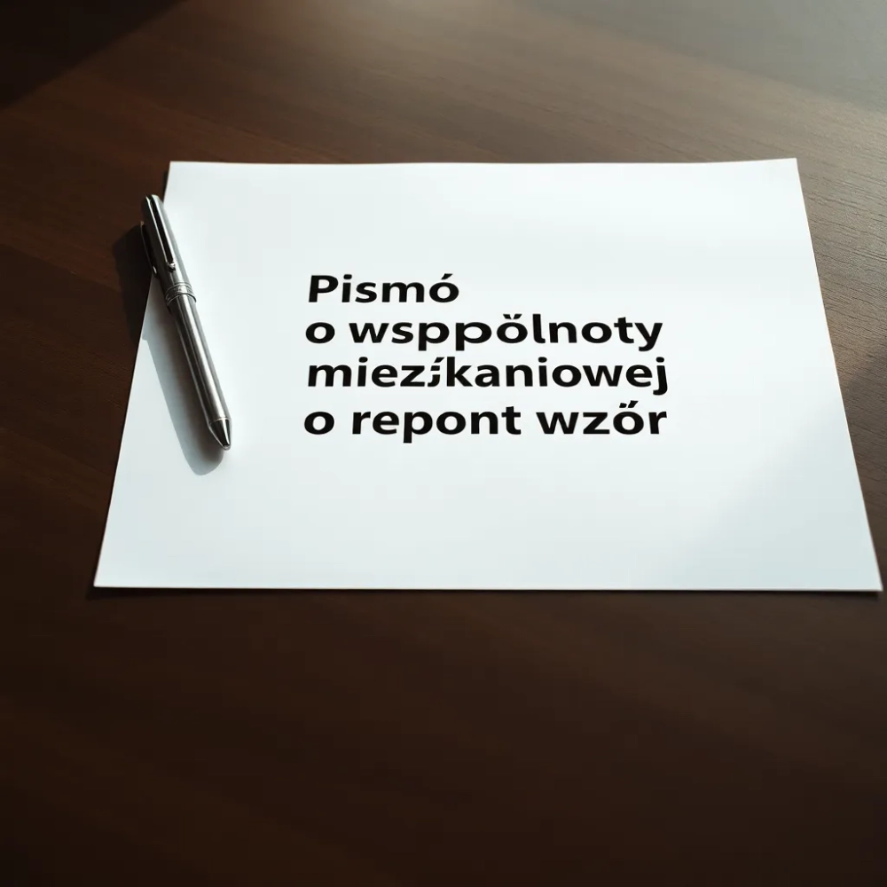 Pismo do wspólnoty mieszkaniowej o remont wzór